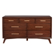 Alpine Furniture Gramercy 7 Drawer Wood Dresser in Walnut (Brown)