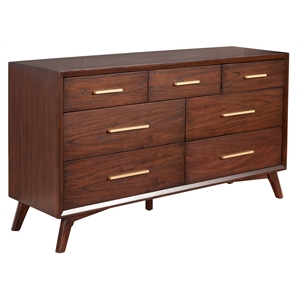 Alpine Furniture Gramercy 7 Drawer Wood Dresser in Walnut (Brown)