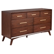 Alpine Furniture Gramercy 7 Drawer Wood Dresser in Walnut (Brown)