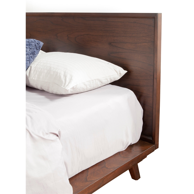 Alpine Furniture Gramercy Queen Wood Platform Bed in Walnut