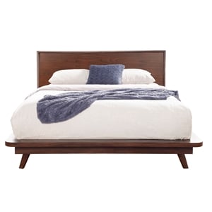 Alpine Furniture Gramercy California King Wood Platform Bed in Walnut