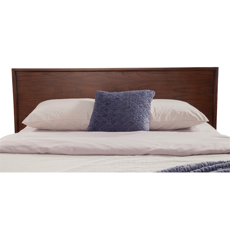 Alpine Furniture Gramercy Standard King Wood Platform Bed in Walnut