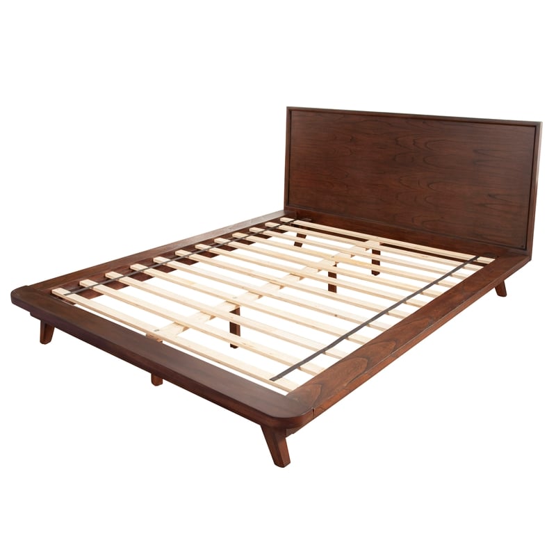 Alpine Furniture Gramercy Full Size Wood Platform Bed in Walnut