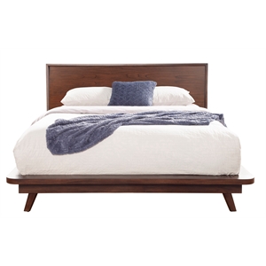 Alpine Furniture Gramercy Full Size Wood Platform Bed in Walnut