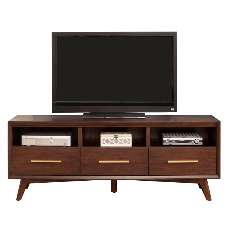 Alpine Furniture Gramercy Wood TV Console in Walnut (Brown)