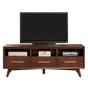 alpine furniture gramercy wood tv console in walnut (brown)