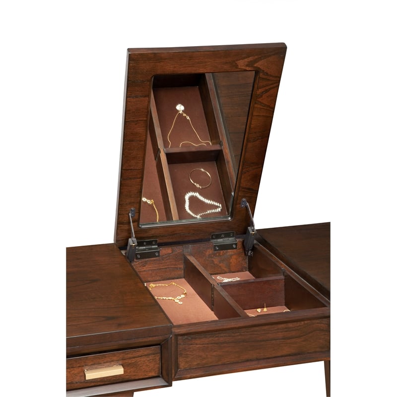 Alpine Furniture Gramercyy Wood Bedroom Vanity in Walnut Brown