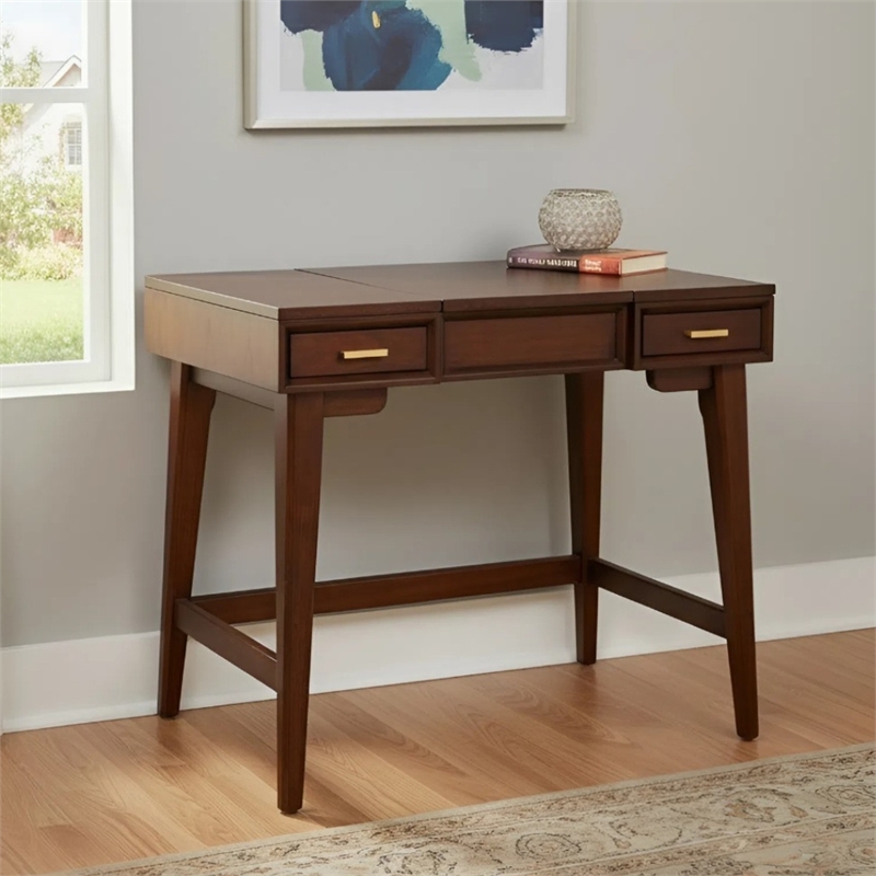 Alpine Furniture Gramercyy Wood Bedroom Vanity in Walnut Brown