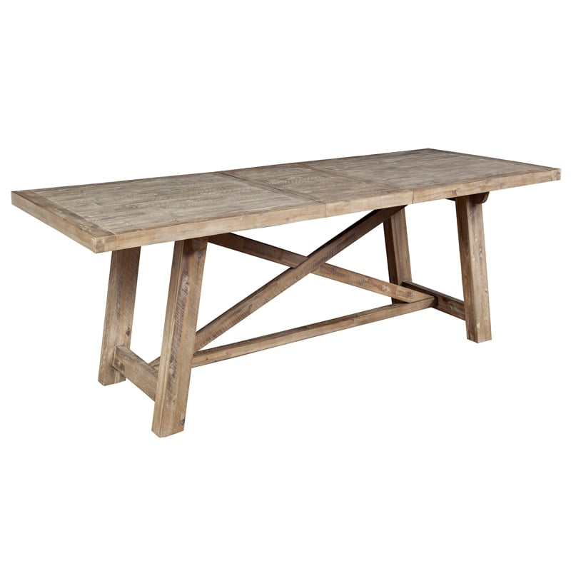Alpine Furniture Newberry Extension Dining Table in Weathered Natural (Brown)