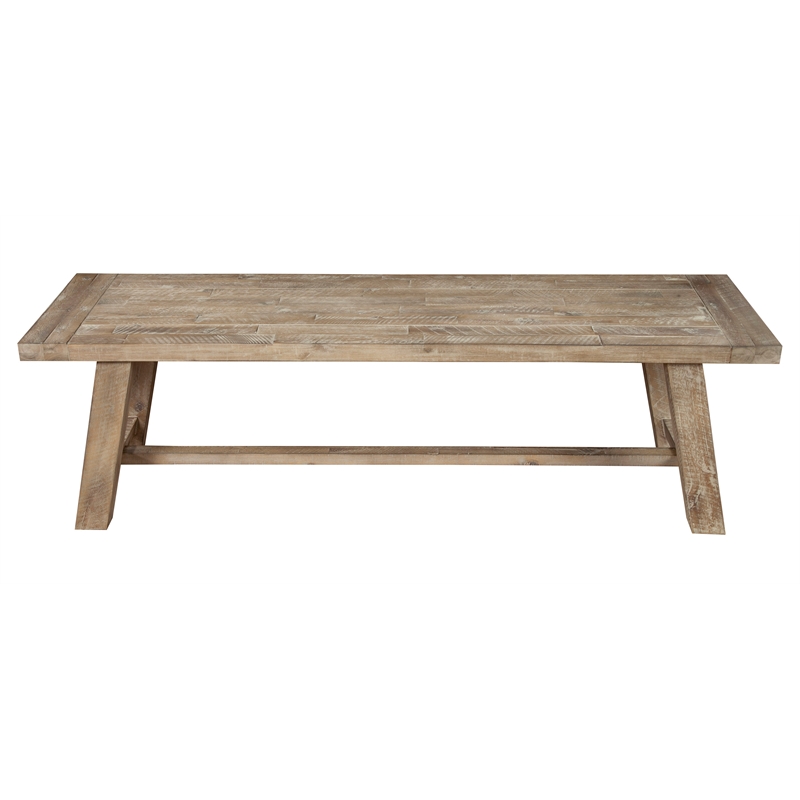 Alpine Furniture Newberry Wood Dining Bench in Weathered Natural
