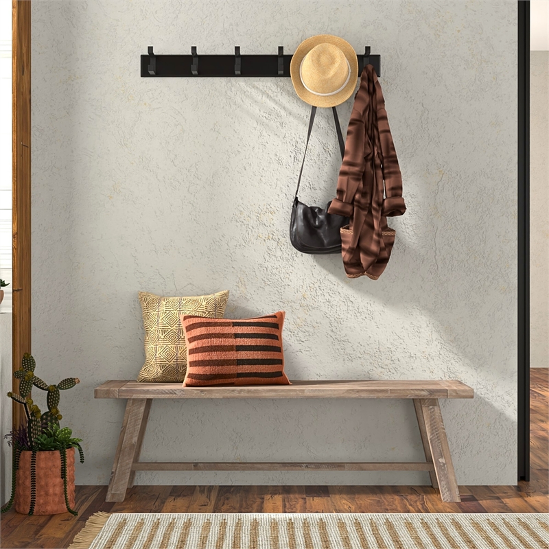 Alpine Furniture Newberry Wood Dining Bench in Weathered Natural