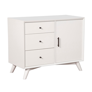 alpine furniture flynn wood  accent cabinet in white