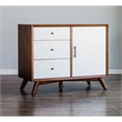 Alpine Furniture Flynn Accent Wood Cabinet in Acorn-White