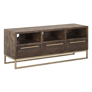 alpine furniture monterey wood tv console in smokey taupe (beige)
