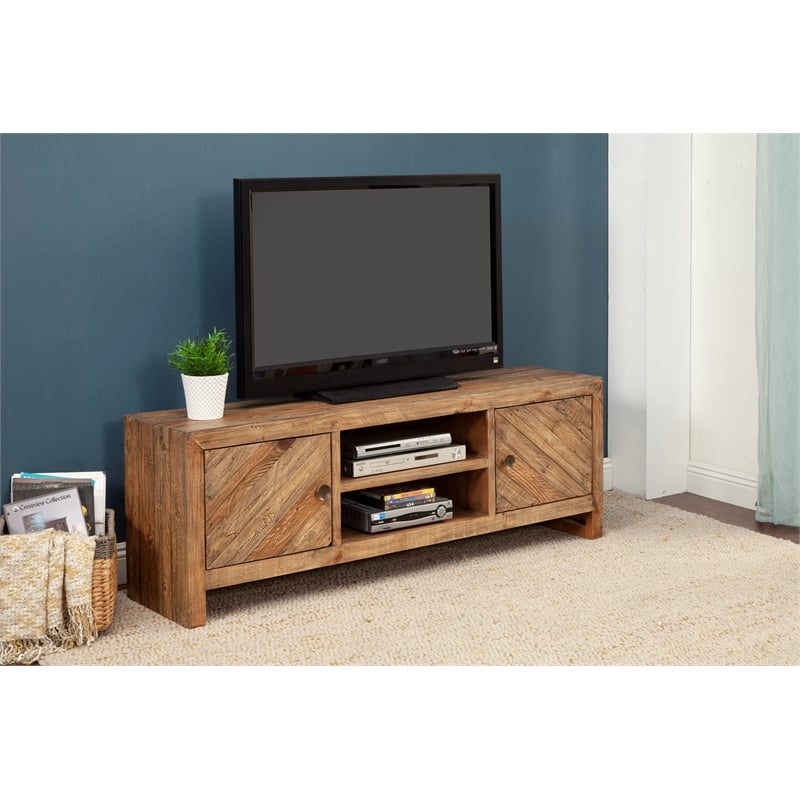 Alpine Furniture Hayes Wood TV Console in Wheat (Beige)