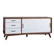 Alpine Furniture Flynn Large Wood TV Console in Acorn(Brown)-White