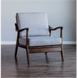 Alpine Furniture Slate Wood Lounge Chair with Removable Cushions in Brown-Gray