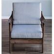 Alpine Furniture Slate Wood Lounge Chair with Removable Cushions in Brown-Gray