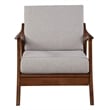 Alpine Furniture Slate Wood Lounge Chair with Removable Cushions in Brown-Gray