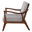 Alpine Furniture Slate Wood Lounge Chair with Removable Cushions in Brown-Gray