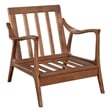 Alpine Furniture Slate Wood Lounge Chair with Removable Cushions in Brown-Gray