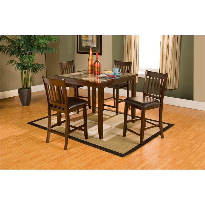 Alpine Furniture Capitola Wood 5 Piece Pub Dining Set In Espresso 554