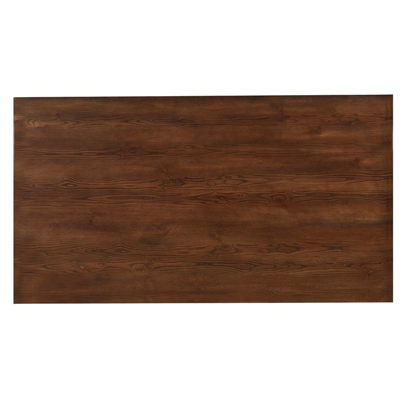 Alpine Furniture Arendal Wood Trestle Dining Table in Dark Oak (Brown)