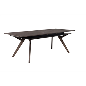 alpine furniture lennox rectangular wood dining table in dark tobacco (brown)