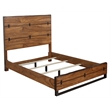 Alpine Furniture Live Edge California King Wood Panel Bed in Tobacco (Brown)