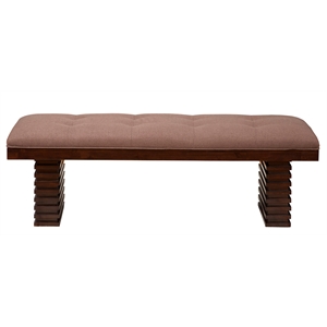 Alpine Furniture Trulinea Upholstered Dining Bench in Dark Espresso