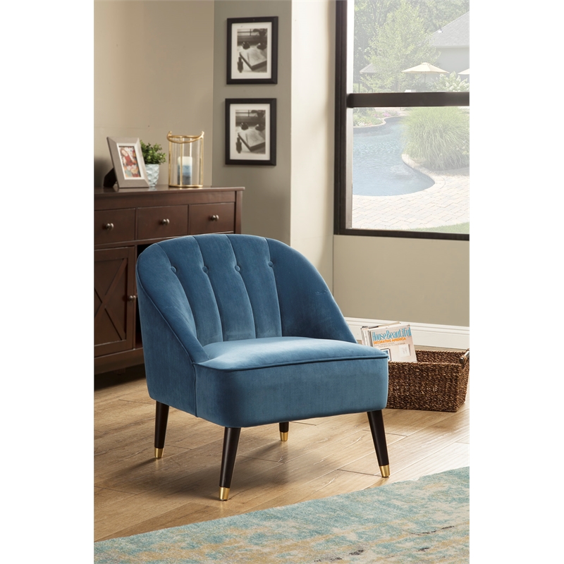 Alpine Furniture Deco Upholstered Accent Chair in Blue Cymax Business