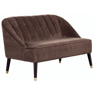 alpine furniture deco upholstered accent bench in brown