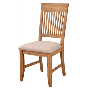 alpine furniture aspen set of 2 dining side chairs in antique natural (brown)