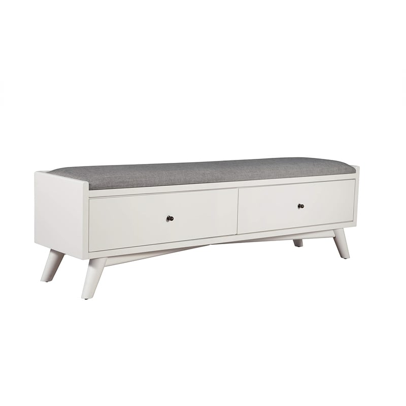 Alpine Furniture Flynn Wood Bench in White