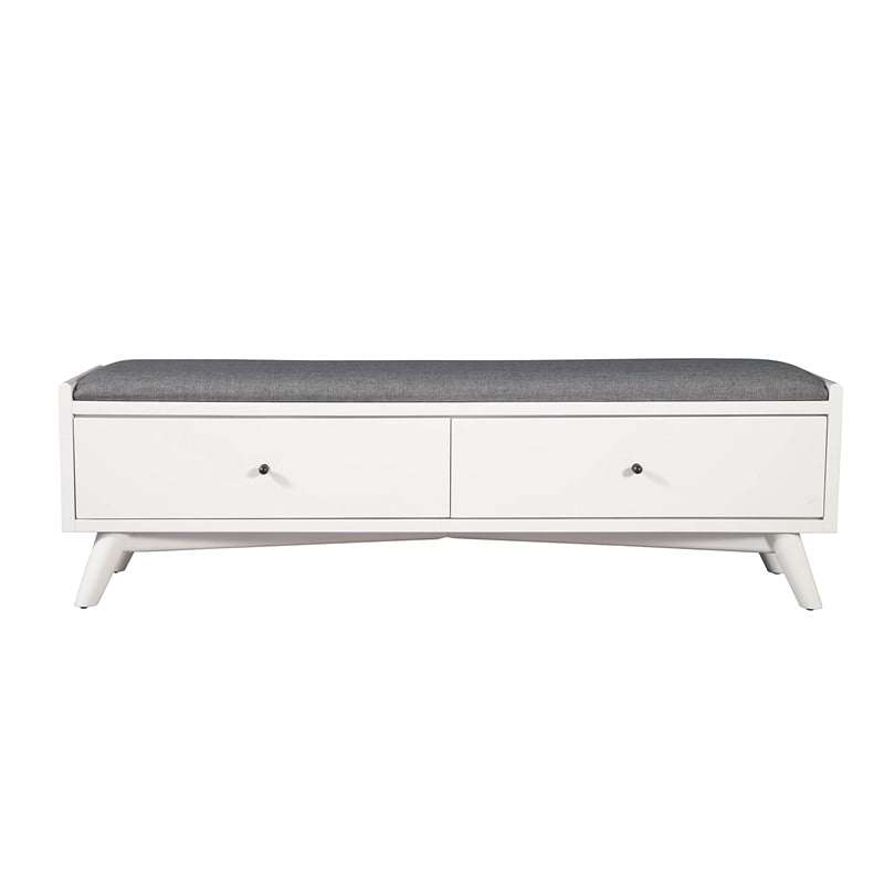 Alpine Furniture Flynn Wood Bench in White