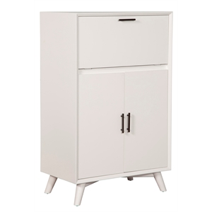 Alpine Furniture Flynn Large Wood Bar Cabinet in White