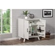 Alpine Furniture Flynn Small Wood Bar Cabinet in White