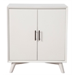 Alpine Furniture Flynn Small Wood Bar Cabinet in White