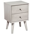 Alpine Furniture Flynn Mid Century Modern Wood 2 Drawer Nightstand in Gray