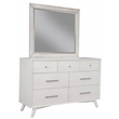 Alpine Furniture Flynn Mid Century Modern Wood Bedroom Mirror in Gray
