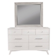 Alpine Furniture Flynn Mid Century Modern Wood Bedroom Mirror in Gray