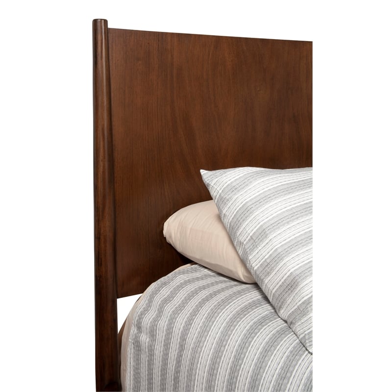 Alpine Furniture Flynn Mid Century Standard King Panel Bed in Walnut (Brown)