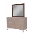 Alpine Furniture Flynn Mid Century Wood Bedroom Mirror in Walnut (Brown)