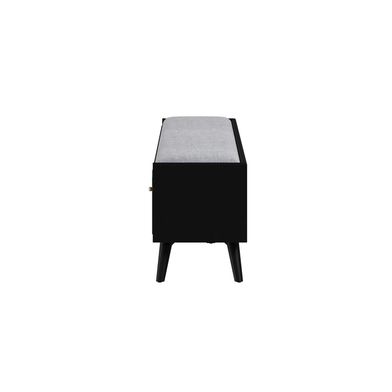 Alpine Furniture Flynn Wood Storage Bench in Acorn-White