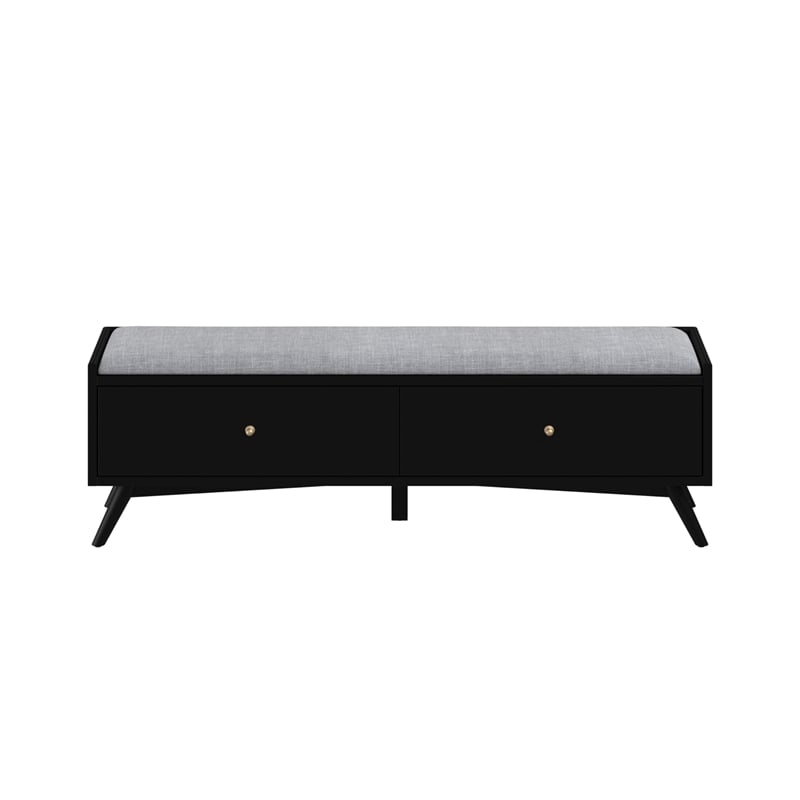Alpine Furniture Flynn Wood Storage Bench in Acorn-White
