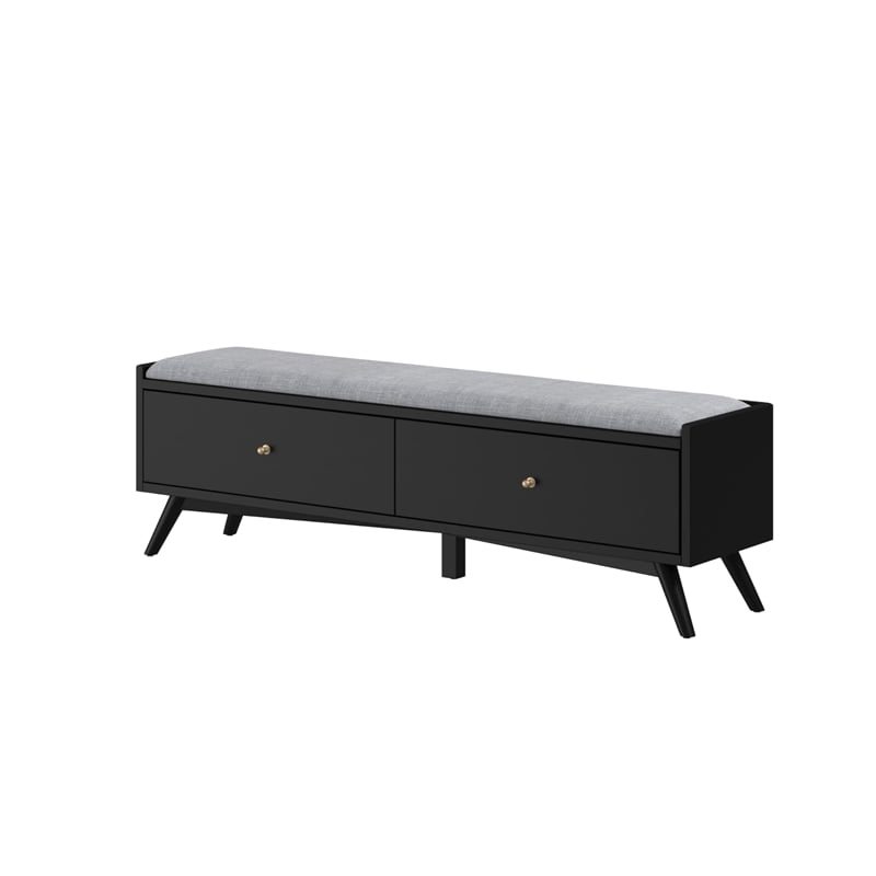 Alpine Furniture Flynn Wood Storage Bench in Acorn-White