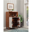 Alpine Furniture Flynn Large Wood Bar Cabinet in Acorn-White