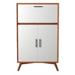 Alpine Furniture Flynn Large Wood Bar Cabinet in Acorn-White