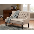 Alpine Furniture Posh Upholstered Bench in Light Gray-Dark Brown