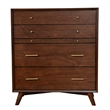 Alpine Furniture Flynn Mid Century 4 Drawer Accent Chest in Walnut (Brown)